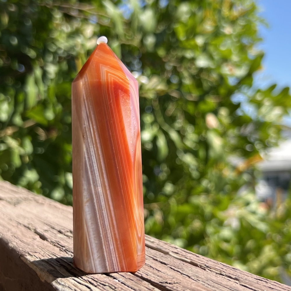 NEW 3.78" MADAGASCAR CARNELIAN TOWER